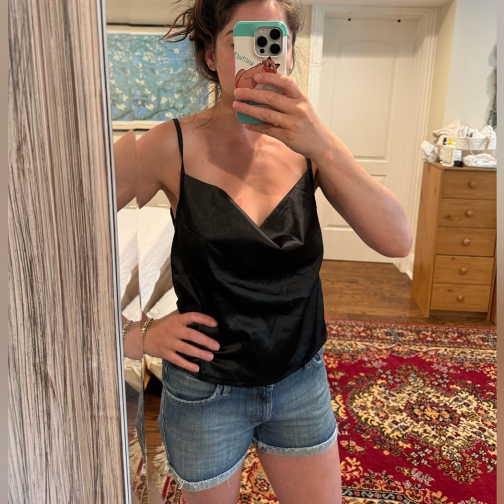 NASTY GAL Black Cowl Neck Tank size US 8